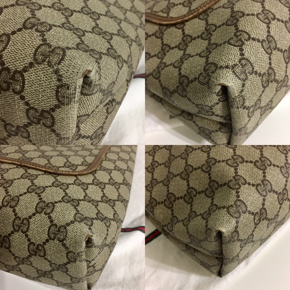 Authentic GUCCI tote/Shoulder bag coated canvas - Picture 6 of 8